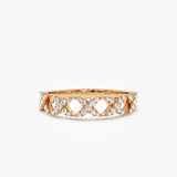 14k Pave Setting Round Diamond X Ring 14k Rose Gold Ferkos Fine Jewelry
