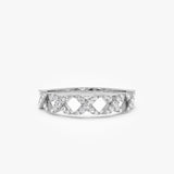 14k Pave Setting Round Diamond X Ring Ferkos Fine Jewelry