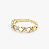 14k Pave Setting Round Diamond X Ring Ferkos Fine Jewelry
