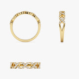 14k Pave Setting Round Diamond X Ring Ferkos Fine Jewelry
