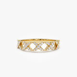 14k Pave Setting Round Diamond X Ring 14k Gold Ferkos Fine Jewelry