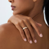 14k Gold Unique Twist Design Pave Diamond Ring Ferkos Fine Jewelry