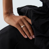 14k Channel Setting Baguette Diamond Crossover Band Ferkos Fine Jewelry