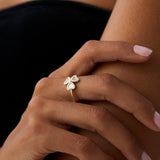 14k Baguette & Round Diamond Flower Ring Ferkos Fine Jewelry