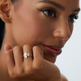 14k Baguette & Round Diamond Flower Ring Ferkos Fine Jewelry