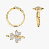 14k Baguette & Round Diamond Flower Ring Ferkos Fine Jewelry