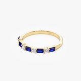 14k Sapphire and Diamond Prong Setting Ring Ferkos Fine Jewelry