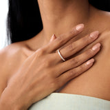 14k Alternating Emerald Cut and Round Diamond Ring Ferkos Fine Jewelry