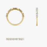 14k Alternating Emerald Cut and Round Diamond Ring Ferkos Fine Jewelry