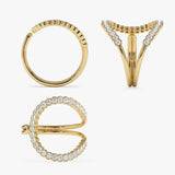 14k Unique Half Bezel Diamond Ring Ferkos Fine Jewelry