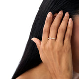 14k Baguette and Round Diamond Crossover Ring Ferkos Fine Jewelry