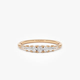 14K Gold Round & Baguette Diamond Accent Ring 14k Rose Gold Ferkos Fine Jewelry