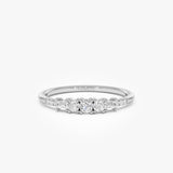 14K Gold Round & Baguette Diamond Accent Ring Ferkos Fine Jewelry