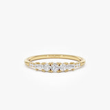 14K Gold Round & Baguette Diamond Accent Ring 14k Gold Ferkos Fine Jewelry