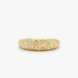 14k Matte Finish Celestial Diamond Ring 14K Gold Ferkos Fine Jewelry
