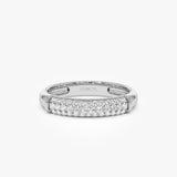 14K Three Row Diamond Pave Band Ferkos Fine Jewelry