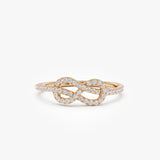 14K Infinity Knot Diamond Ring 14k Rose Gold Ferkos Fine Jewelry