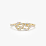 14K Infinity Knot Diamond Ring 14k Gold Ferkos Fine Jewelry