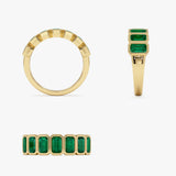 14K Seven Stone Bezel Setting Emerald RIng Ferkos Fine Jewelry