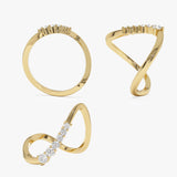 14K Open Twist Unique Diamond Ring Ferkos Fine Jewelry