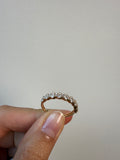 14K Gold Alternating Pear and Taper Baguette Diamonds Ring