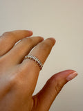 14K Gold Diamond Clover Bubble Stack Ring