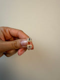 14k Gold Double baguette Halo Cluster Open Cuff Ring