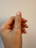 14k Gold Open Cuff Clover Diamond Band
