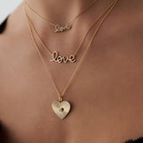 14k Rose Gold Diamond Love Necklace