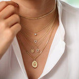 14K Rose Gold Tiny Diamond Heart Necklace