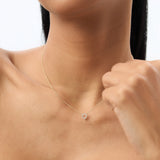 14K Rose Gold Tiny Diamond Heart Necklace