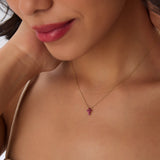 14K Tiny Ruby Cross Necklace Ferkos Fine Jewelry