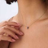 14K Tiny Sapphire Cross Necklace Ferkos Fine Jewelry