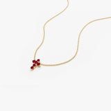 14K Tiny Ruby Cross Necklace Ferkos Fine Jewelry