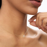 14K Gold Mini Diamond Circle Necklace Ferkos Fine Jewelry