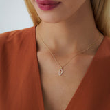 14k Rose Diamond Hamsa Necklace