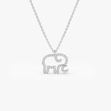 14K Gold Diamond Elephant Charm Necklace 14K White Gold Ferkos Fine Jewelry