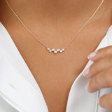 14K Rose Gold Floating Diamond Bubble Necklace