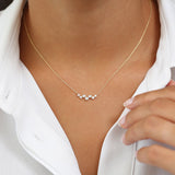 14K Rose Gold Floating Diamond Bubble Necklace