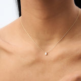 14K Gold Pear Shape Diamond Solitaire Necklace Ferkos Fine Jewelry