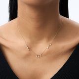 14K Gold 9 Diamond Dangle Necklace Ferkos Fine Jewelry