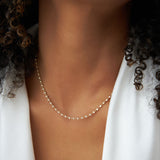 14K Gold Bezel Setting Diamond Tennis Necklace Ferkos Fine Jewelry