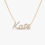 14k Personalized Diamond Name Necklace 14K Rose Gold Ferkos Fine Jewelry