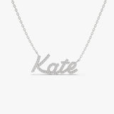14k Personalized Diamond Name Necklace 14K White Gold Ferkos Fine Jewelry