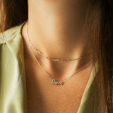 14k Rose Gold Diamond Love Necklace