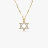 14k Star of David Round Diamond Necklace 14K Gold Ferkos Fine Jewelry
