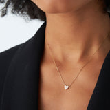 14k Gold Mini Heart Diamond Necklace Ferkos Fine Jewelry