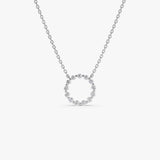 14k Diamond Circle of Life Necklace 0.25 ctw 14K White Gold Ferkos Fine Jewelry