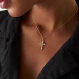 14k Diamond Cross Charm 0.45 ctw Ferkos Fine Jewelry