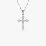 14k Diamond Cross Charm 0.45 ctw 14K White Gold Ferkos Fine Jewelry